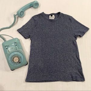 Topman ribbed blue tee